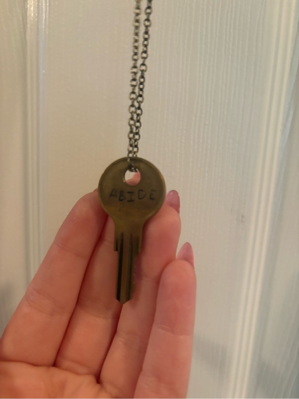 “ABIDE” Key Necklace